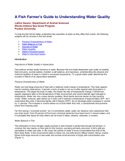 A Fish Farmer`s Guide to Understanding Water Quality