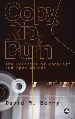 Copy, Rip, Burn : the Politics of Copyleft and Open Source