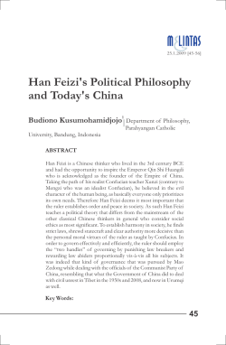 Han Feizi`s Political Philosophy and Today`s China