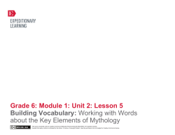 Grade 6: Module 1: Unit 2