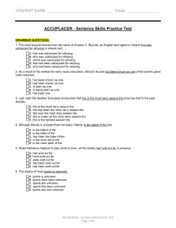 ACCUPLACER - Sentence Skills Practice Test