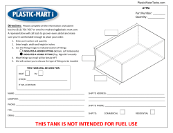 THIS TANK IS NOT INTENDED FOR FUEL USE