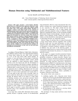 Human Detection using Multimodal and Multidimensional Features