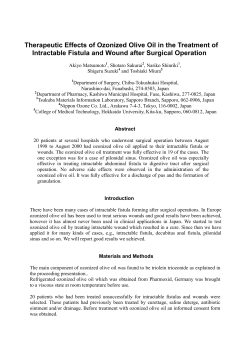 Therapeutic Effects of Ozonized Olive Oil in the Treatment