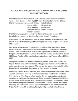 ROYAL CANADIAN LEGION PORT ARTHUR BRANCH #5 LADIES