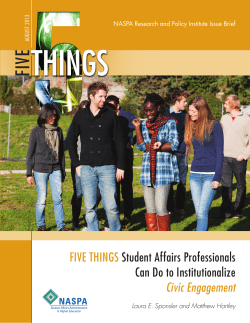 FIVE THINGS Student Affairs Professionals Can Do to