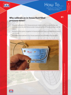 1. Calibrate an In-House Fluid Filled Pressure Meter