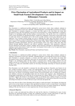 Price Fluctuation of Agricultural Products and its Impact on Small