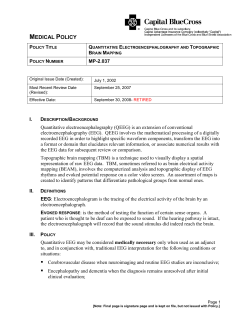 Quantitative Electroencephalography and Topographic Brain Mapping