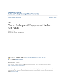 Toward the Purposeful Engagement of Students with Artists