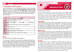 3rd Term Plan for Year 6 students Sports