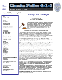 A Message from Chief Knight
