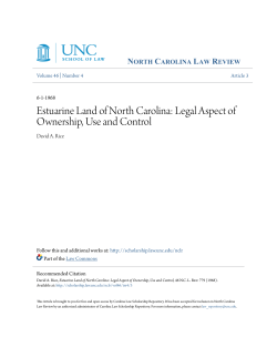 Estuarine Land of North Carolina: Legal Aspect of Ownership, Use