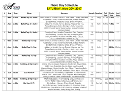 Photo Day Schedule - Academy of Dance Westlake Village