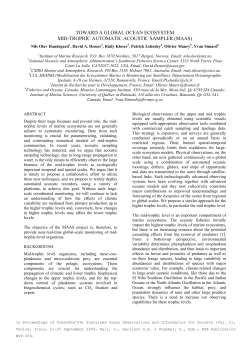 Global observatories for the mid trophic level using active acoustics