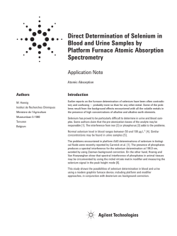 Direct Determination of Selenium in Blood and Urine Samples by