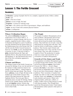 Lesson 1: The Fertile Crescent
