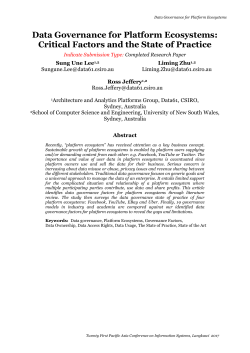 Data Governance for Platform Ecosystems: Critical Factors and the