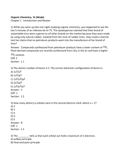 Organic Chemistry, 7e (Wade) Chapter 1