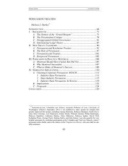 PERSUASION TREATIES Melissa J. Durkee* INTRODUCTION