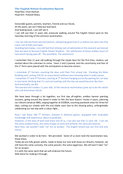 Deputy Head Boy and - The English School