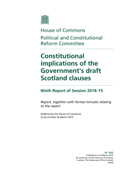 Constitutional implications of the Government`s draft Scotland clauses