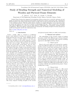 Study of Bending Strength and Numerical Modeling of Wooden and