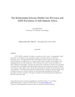 The Relationship between Health Care Provision and AIDS