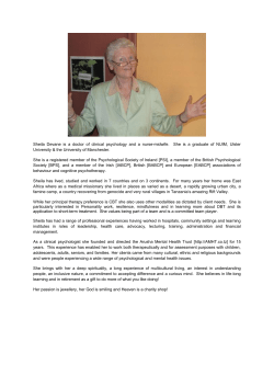 Sheila Devane is a doctor of clinical psychology and a nurse