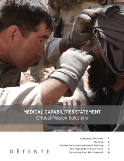 MEDICAL CAPABILITIESSTATEMENT Critical