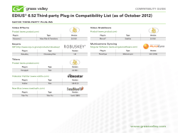 EDIUS 6.52 Third-Party Plug-in Compatibility List