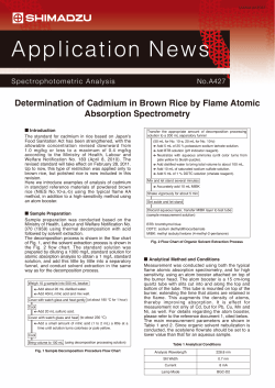 Determination of Cadmium in Brown Rice by Flame Atomic