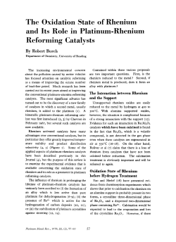 The Oxidation State of Rhenium and Its Role in Platinum