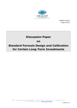 Discussion Paper on Standard Formula Design - eiopa