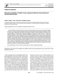 Measuring Availability of Healthy Foods: Agreement Between