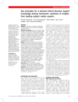 Key principles for a national clinical decision support knowledge