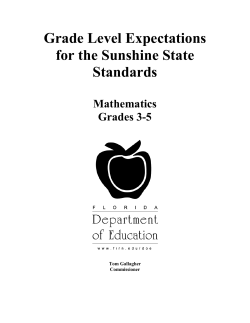 Mathematics 3-5 / Grade Level Expectations