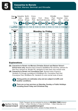 Route 5 public bus timetable