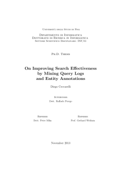 On Improving Search Effectiveness By Mining Query Logs and Entity
