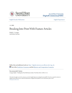 Breaking Into Print With Feature Articles