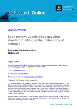 Book review: do microbes question standard thinking in the
