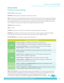 Activity 10: Solar racing
