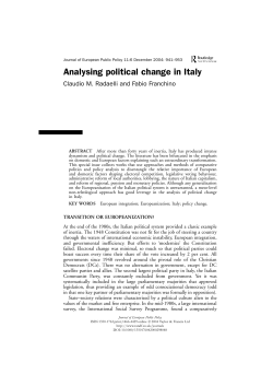 Analysing political change in Italy