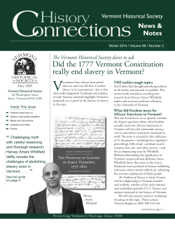 Did the 1777 Vermont Constitution really end slavery in Vermont? &ldquo; &rdquo;
