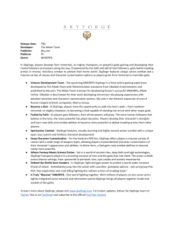Skyforge Fact Sheet - Press