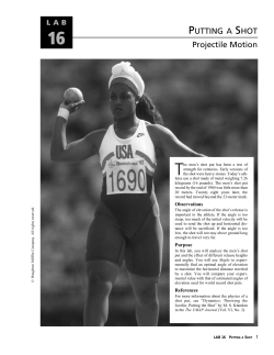 PUTTING A SHOT Projectile Motion