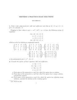 MIDTERM 2 PRACTICE EXAM SOLUTIONS 1. Find a cubic