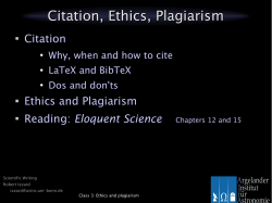 Citation, Ethics, Plagiarism