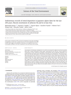 Sedimentary records of metal deposition in Japanese alpine lakes