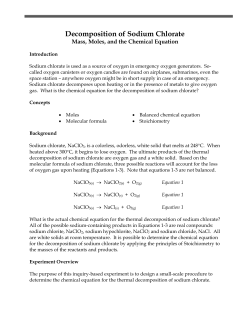 Decomposition of Sodium Chlorate